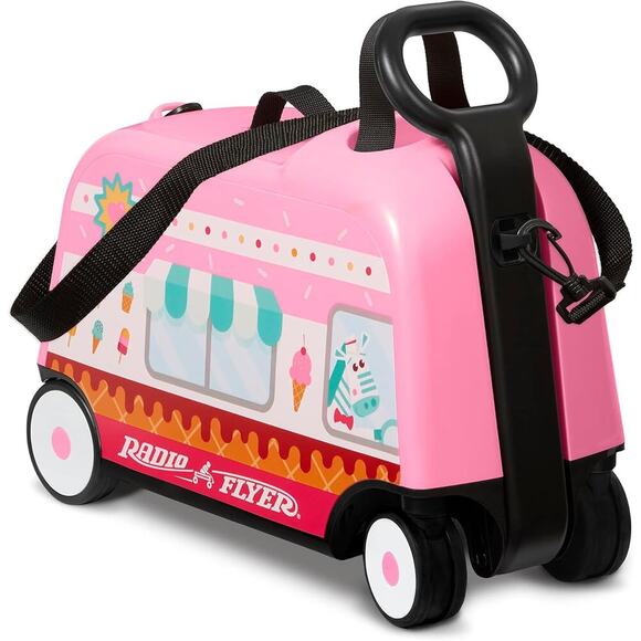 Radio Flyer Other - NEW Radio Flyer Happy Trav’ler Ice Cream Truck 3 in 1 Ride On Luggage PINK